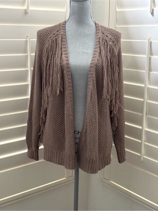 Sweet Generis Sweaters - Sweet Generis Brown Fringe Open Cardigan SIZE S/M Coastal Cowgirl Western